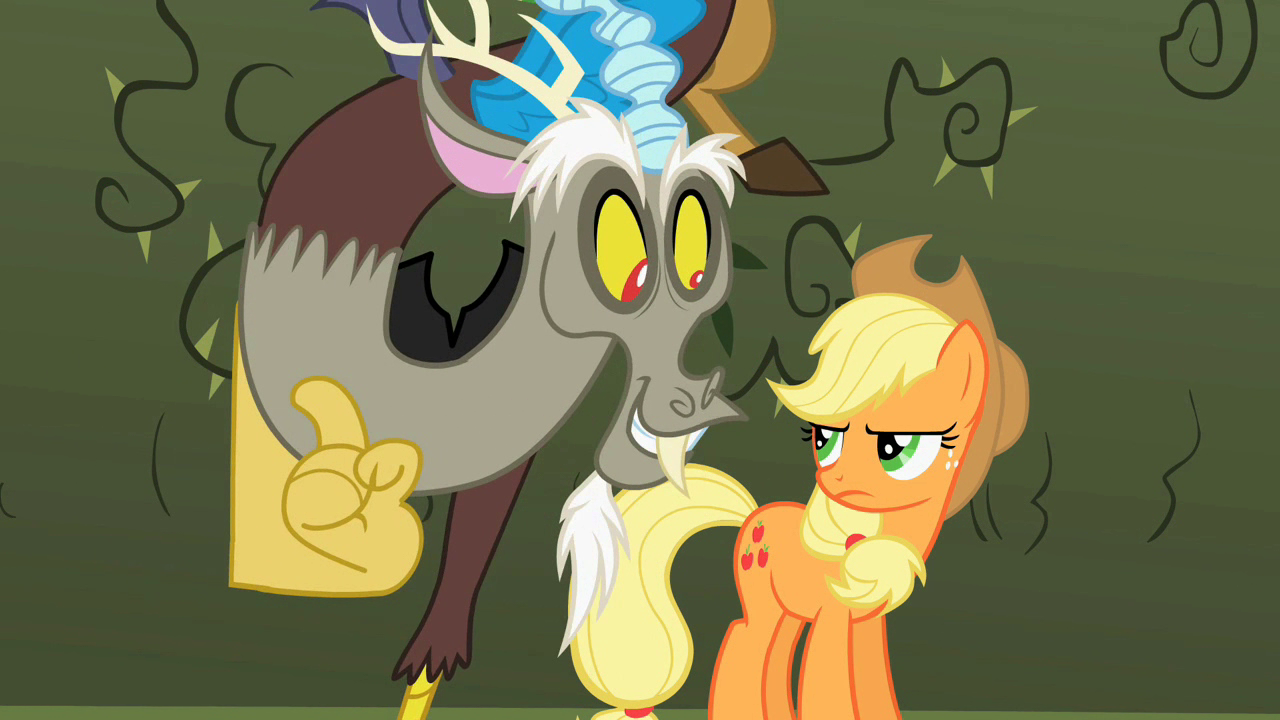 Image - Discord with Applejack S2E01.png | My Little Pony ... Applejack mlp my little pony applejack pony drawing chica anime manga mlp pony human art my little pony friendship rainbow dash equestria girls.