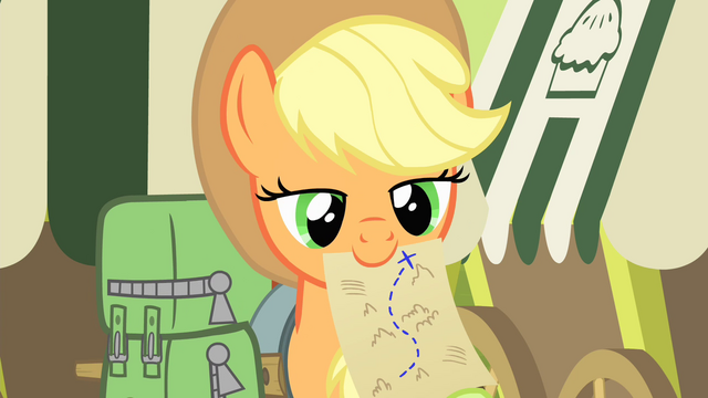 File:Applejack given a map S4E17.png
