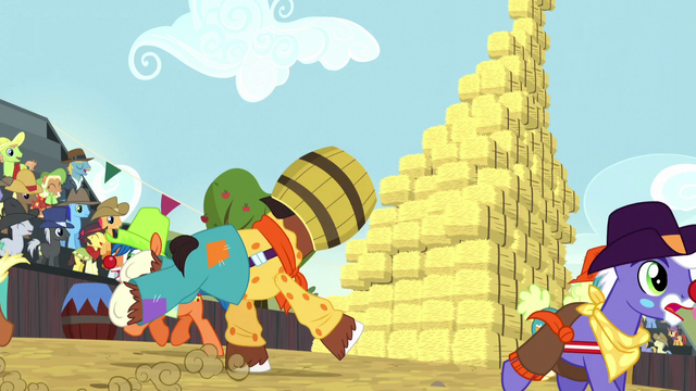 File:Trouble Shoes about to crash into hay bale stack S5E6.png