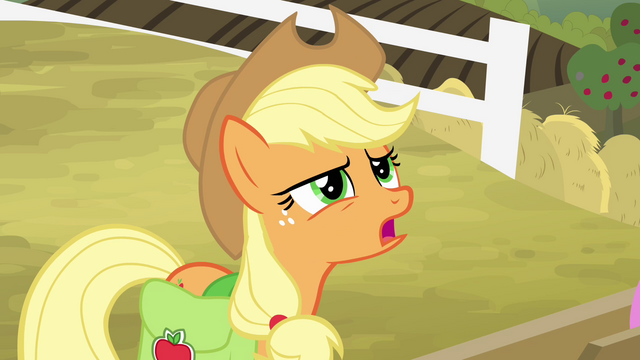 File:Applejack asking if Big Mac's strong enough S4E09.png