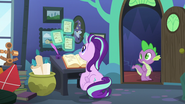 File:Starlight Glimmer suddenly at her desk S6E21.png