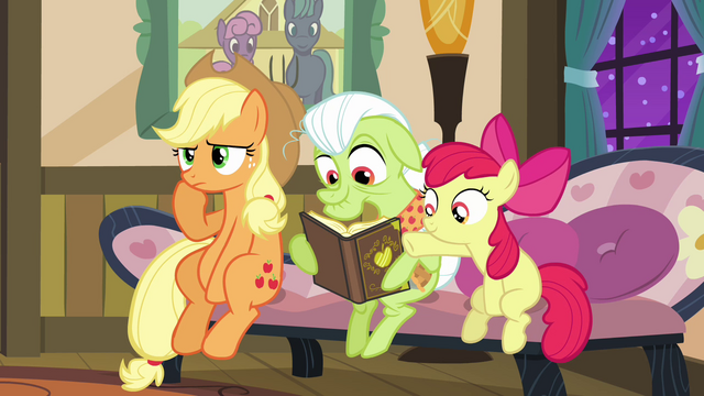 File:Apple Bloom pointing at yet another photo S3E8.png