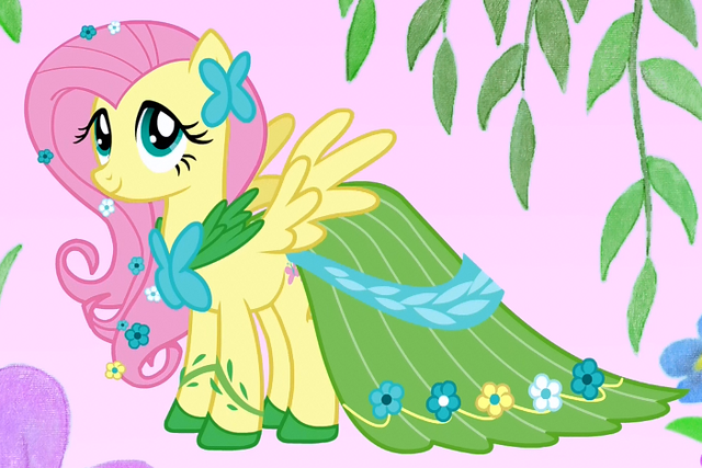 File:Fluttershy in her gala dress crop S1E14.png