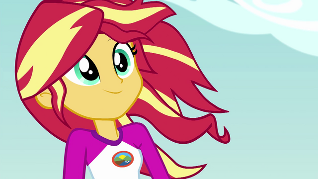 File:Sunset Shimmer with hair blowing in the wind EG4.png
