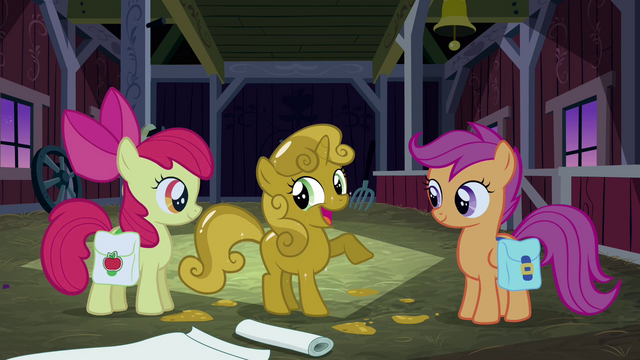 File:Sweetie Belle 'That must be what Rarity uses on her emergency edible boots' S3E04.png