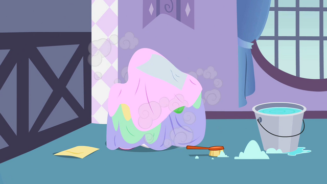 File:Sweetie Belle under a pile of clothes S02E05.png