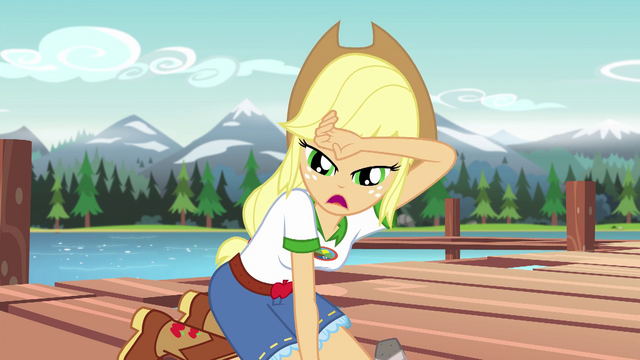 File:Applejack wiping away her sweat EG4.png