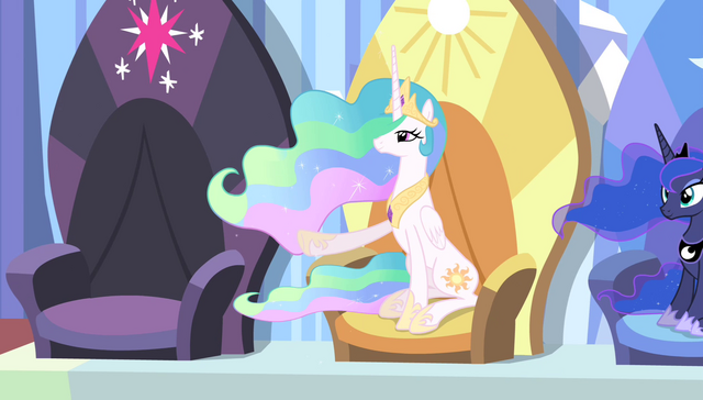 File:Celestia gesturing to Twilight's seat S4E24.png