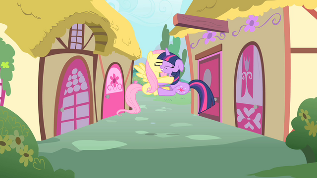 File:Twilight and Fluttershy collide S01E22.png