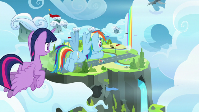 File:Twilight and Rainbow fly to Wonderbolt Academy S6E24.png