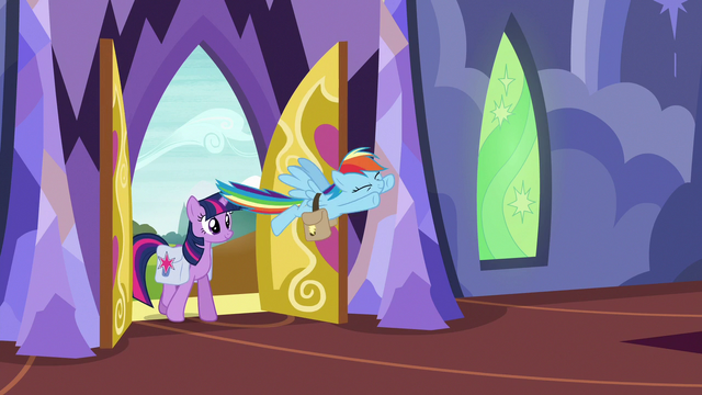 File:Twilight and Rainbow return to the castle S6E24.png
