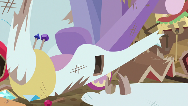 File:Wing snaps off of Rarity's swan cart S6E14.png