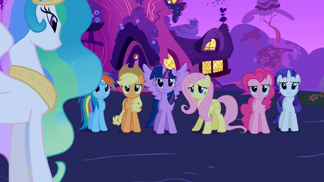 File:Mane 6 reaction shot S3E13.png
