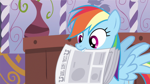 File:Rainbow Dash holding newspaper S2E23.png