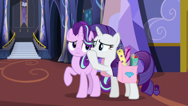 File:Rarity whispering in Starlight Glimmer's ear S6E21.png
