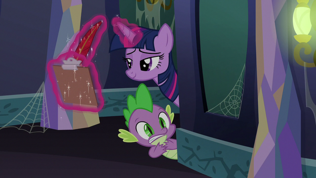 File:Twilight taking notes on Starlight and Fluttershy S6E21.png