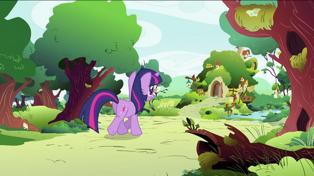 File:Twilight Sparkle going to Fluttershy's home S2E03.png
