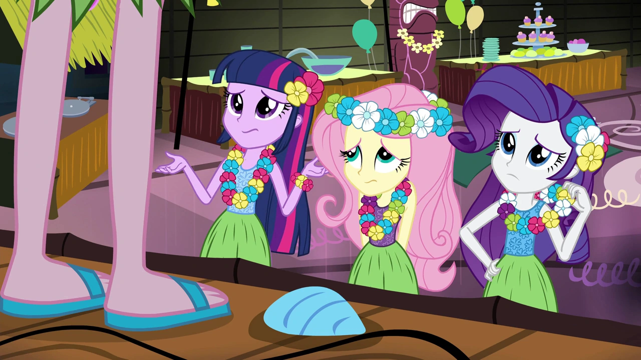 Image - Twilight, Fluttershy, and Rarity unsure of Pinkie 