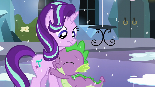 File:Starlight looking at Spike hugging her S6E2.png