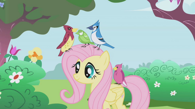 File:Fluttershy with birds S01E03.png