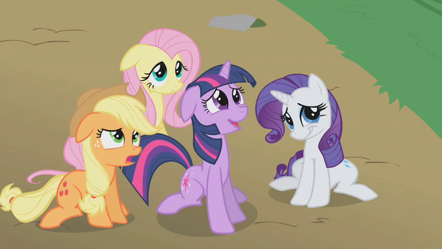 File:Twilight, Applejack, Fluttershy, and Rarity "Infestation?" S1E10.png