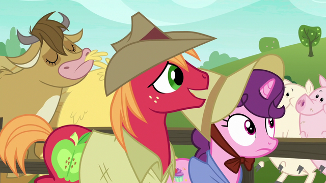 File:Big Mac and Sugar Belle walk past cow and pigs S7E8.png