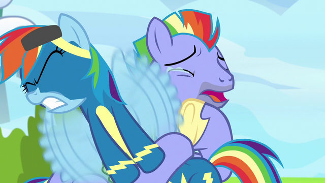 File:Rainbow trying to break out of her father's hug S7E7.png