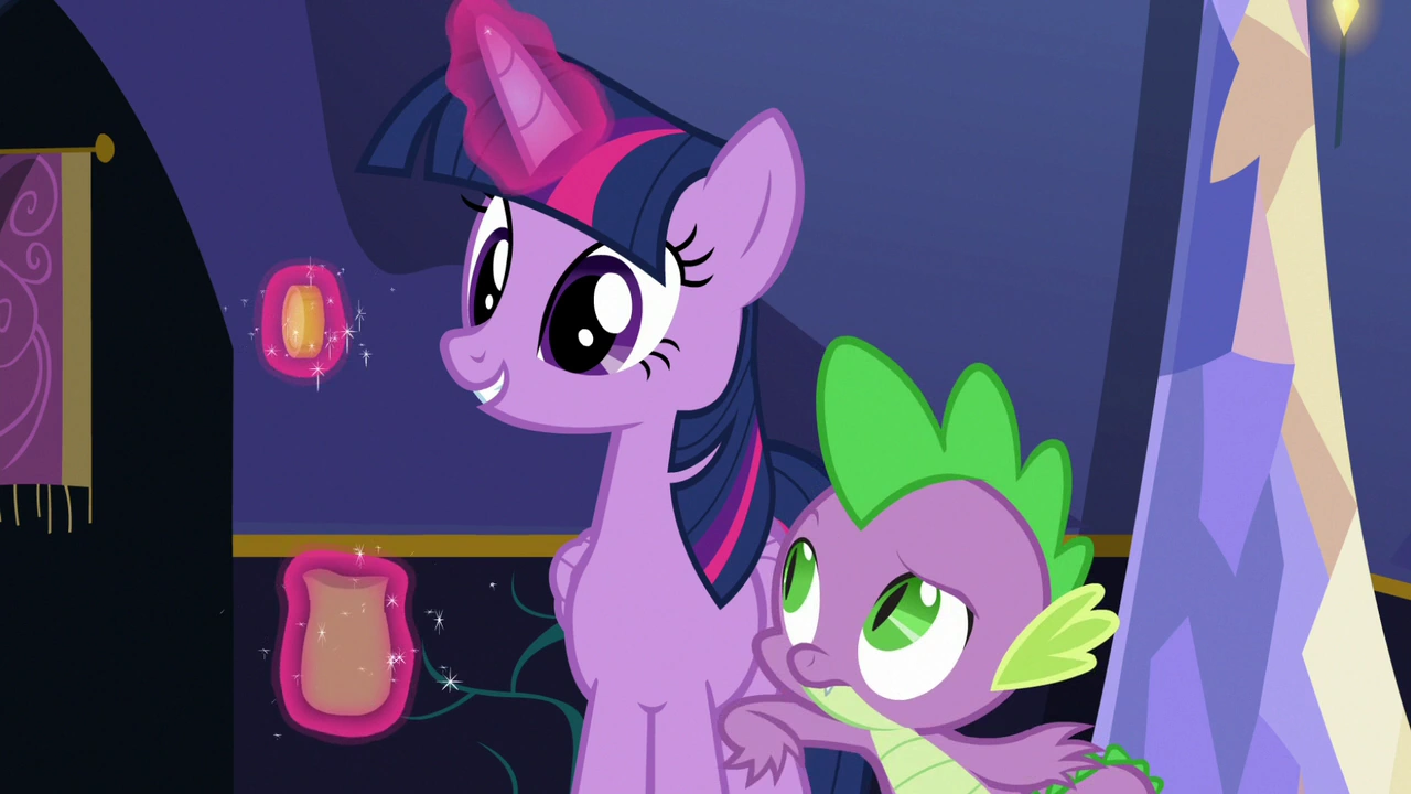Image - Spike nudging Twilight Sparkle S6E15.png | My Little Pony