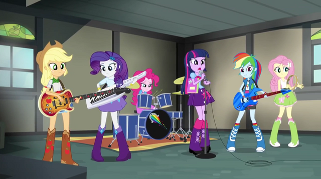 File:Rainbooms rehearsing in Applejack's garage EG2.png