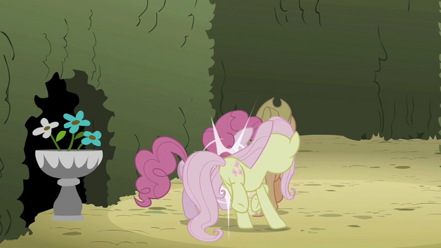 File:Fluttershy jostling Pinkie Pie S2E01.png
