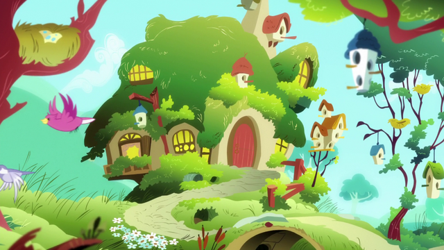 File:Fluttershy's Cottage opening exterior S5E7.png