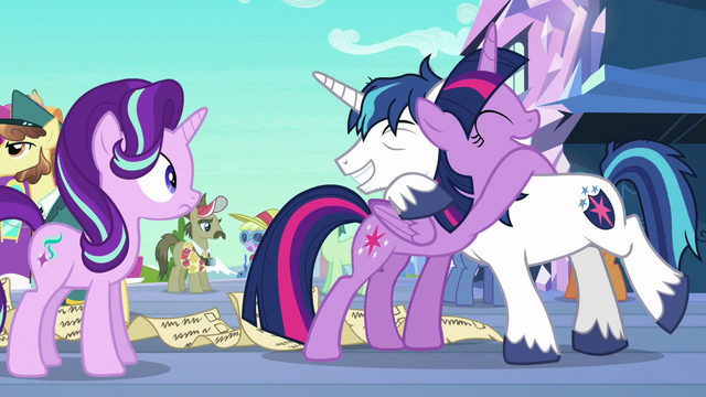 File:Twilight and Shining Armor hugging S6E1.png