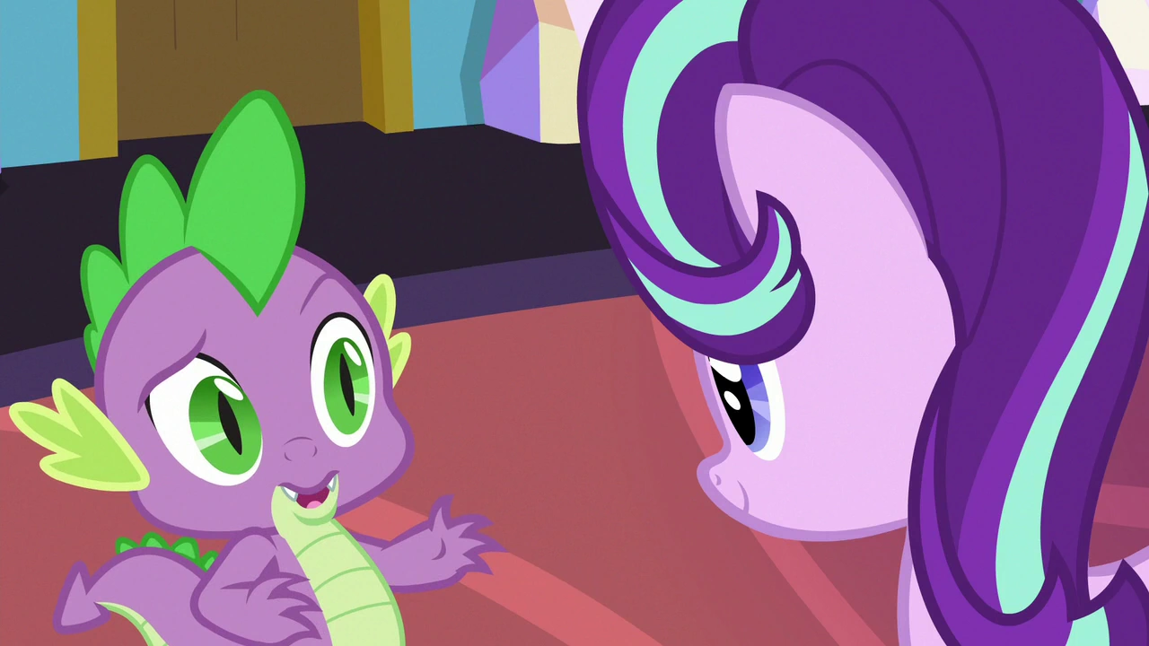 Image - Spike looking behind Starlight Glimmer S7E1.png | My Little