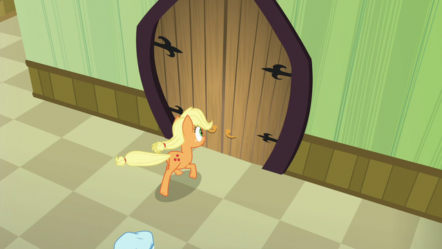 File:Applejack outside the surgery theater door S6E23.png