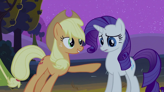File:Applejack pointing at Rarity S2E05.png
