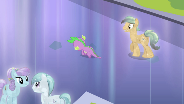 File:Crystal Pony walking up to Spike S4E24.png