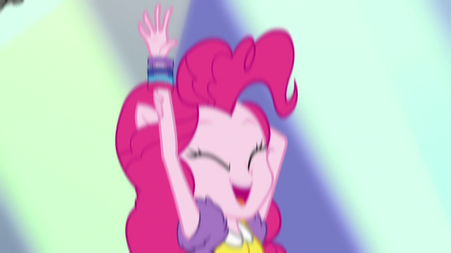 File:Pinkie Pie raises her hand in the air EGS1.png