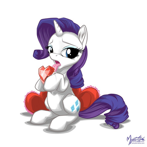 File:FANMADE Rarity licks Fire Ruby.png