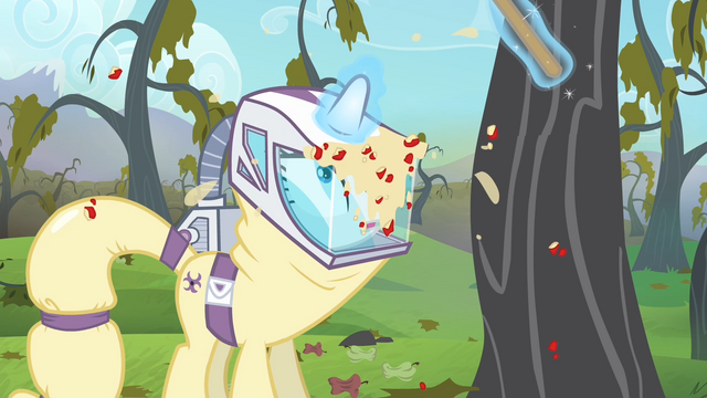File:Apple falls onto Rarity's hazmat suit S4E07.png