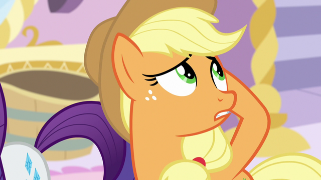 File:Applejack trying to be sensitively honest S7E9.png