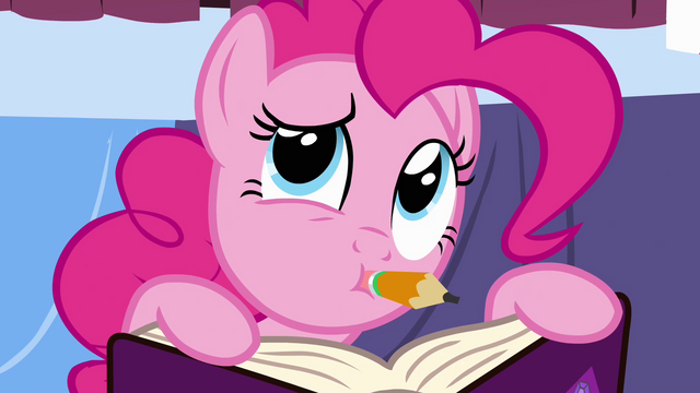 File:Pinkie writing in friendship journal S4E12.png