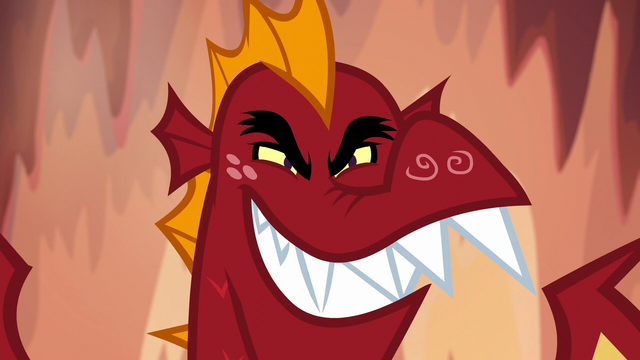File:Garble grinning sinisterly S6E5.png