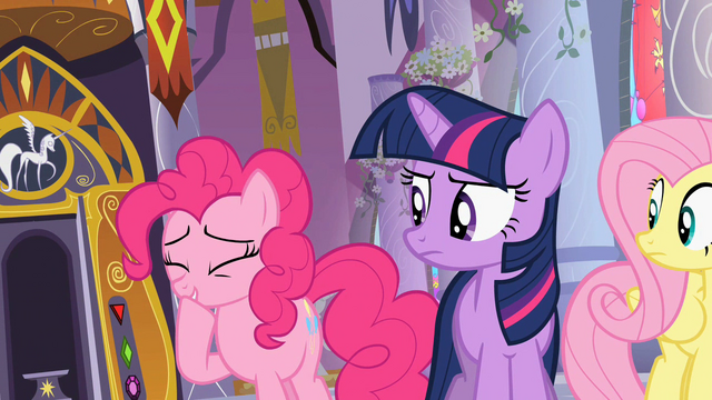 File:Pinkie Pie putting hoof to mouth S2E01.png