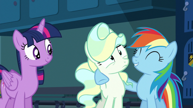 File:Rainbow puts a hoof around Vapor Trail S6E24.png
