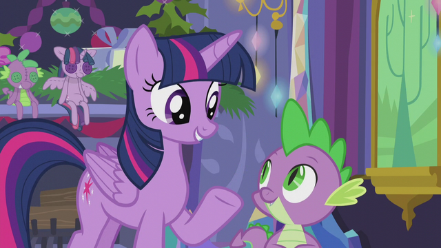 File:Twilight recalls her and Spike's first Hearth's Warming Eve S5E20.png