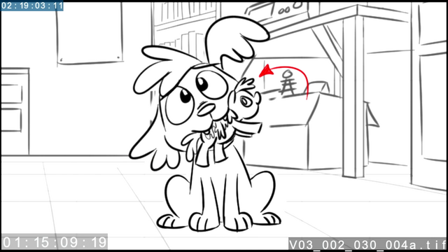 File:EG3 animatic - Spike looks inquisitively at Twilight.png