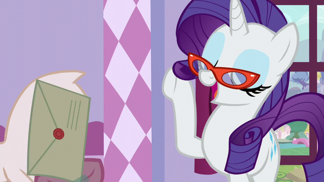 File:Rarity about to try and grab the letter S5E14.png