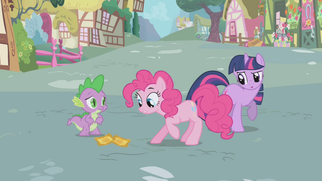 File:Pinkie Pie looking at the tickets S1E03.png
