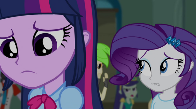 File:Twilight and Rarity walking past booing students EG2.png