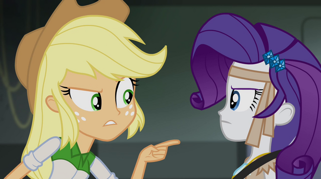 File:Applejack and Rarity arguing EG2.png